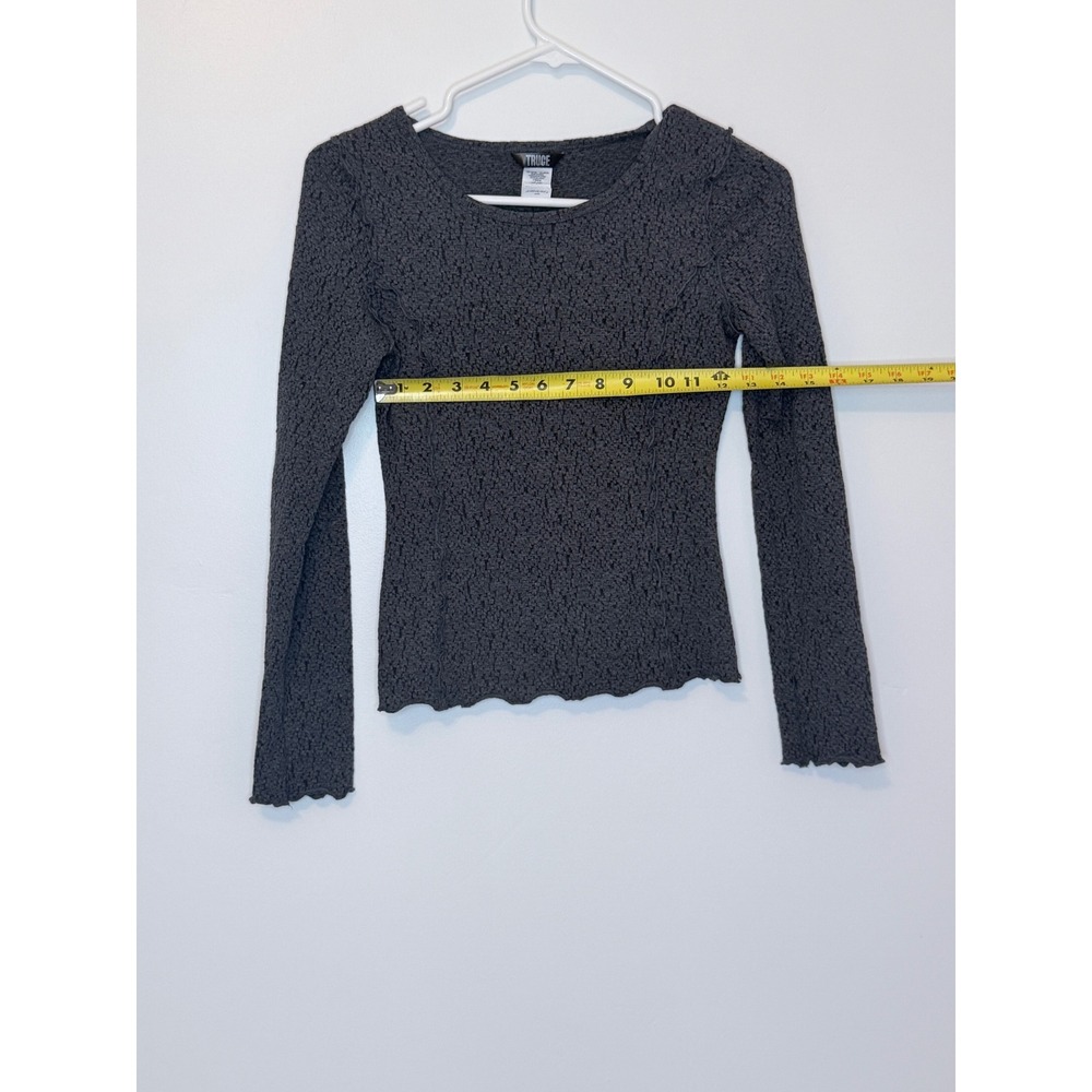 Truce Nordstrom Popcorn Texture Long Sleeve Top Charcoal Gray Kids XL 16 - Picture 2 of 6